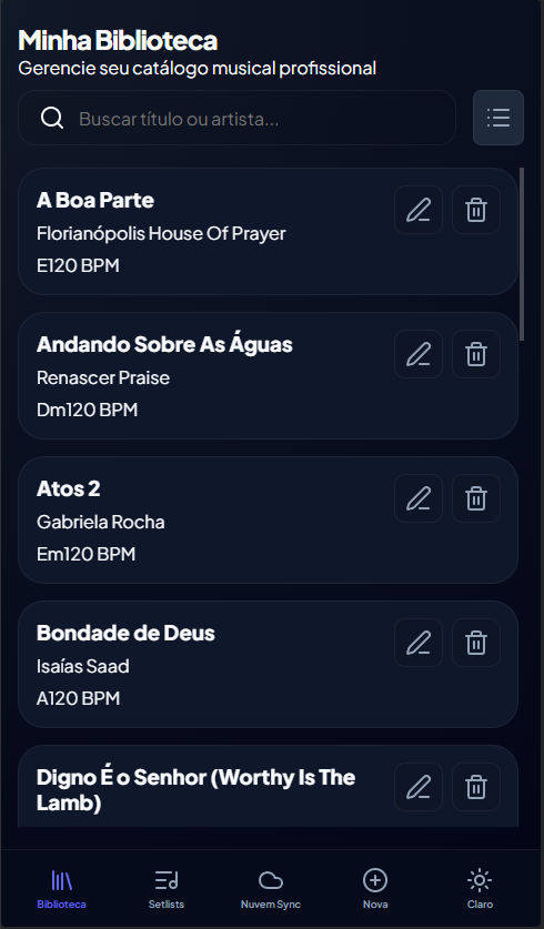 LiveChords Mobile Interface